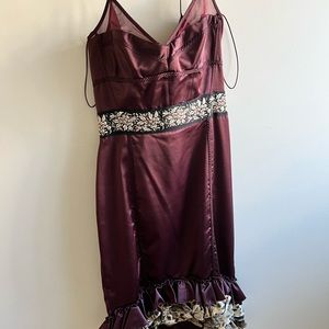 Gorgeous Just Cavalli dress, short in front and long in back with fun ruffles.